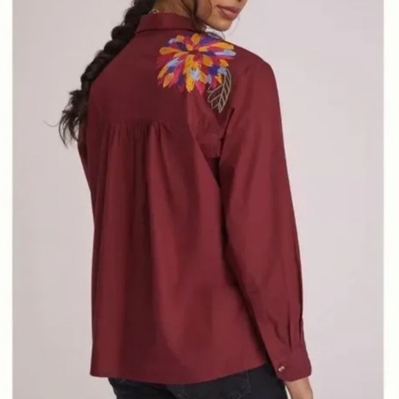 Anthro Maeve Embroidered Top - Picture 2 of 7